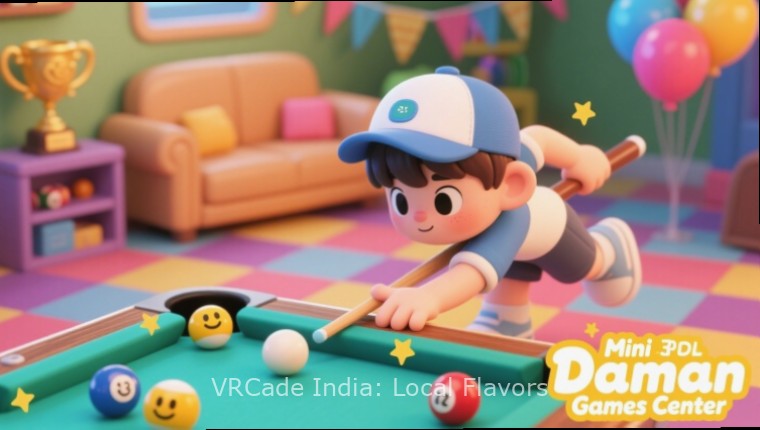VRCade India: Local Flavors - Virtual Indian Bazaar Experience VRCade India: Local Flavors gameplay showing Indian street food market with vendors and customers in virtual reality